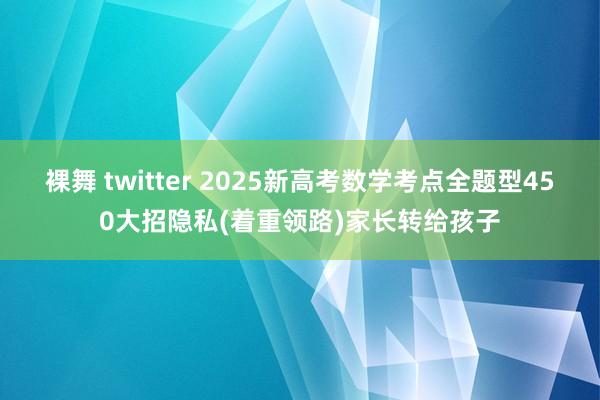 裸舞 twitter 2025新高考数学考点全题型450大招隐私(着重领路)家长转给孩子