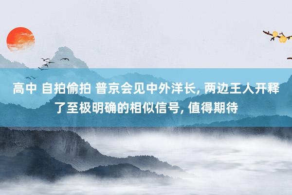 高中 自拍偷拍 普京会见中外洋长， 两边王人开释了至极明确的相似信号， 值得期待