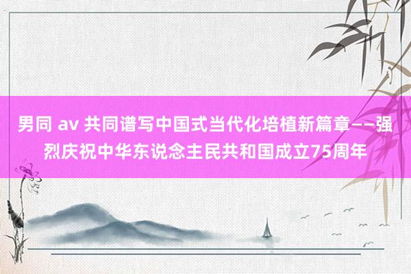 男同 av 共同谱写中国式当代化培植新篇章——强烈庆祝中华东说念主民共和国成立75周年