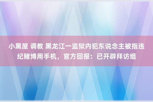 小黑屋 调教 黑龙江一监狱内犯东说念主被指违纪赌博用手机，官方回报：已开辟拜访组