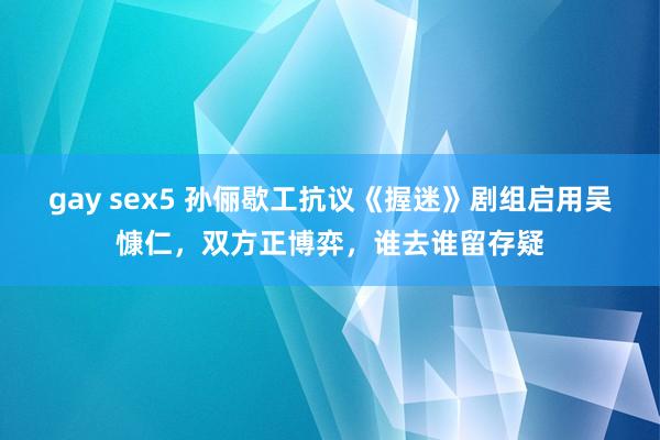 gay sex5 孙俪歇工抗议《握迷》剧组启用吴慷仁，双方正博弈，谁去谁留存疑