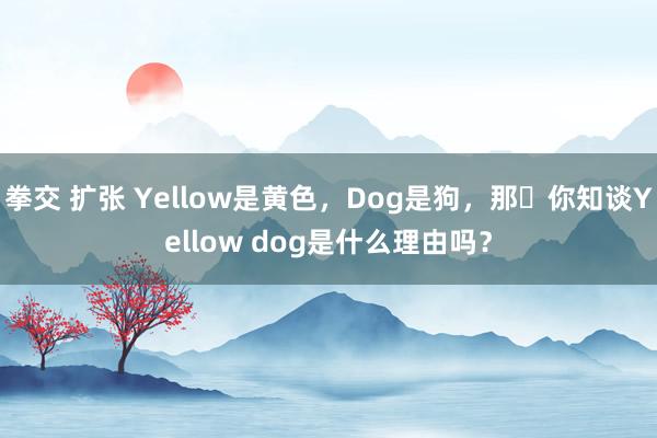 拳交 扩张 Yellow是黄色，Dog是狗，那​你知谈Yellow dog是什么理由吗？