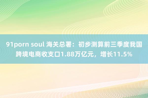 91porn soul 海关总署：初步测算前三季度我国跨境电商收支口1.88万亿元，增长11.5%