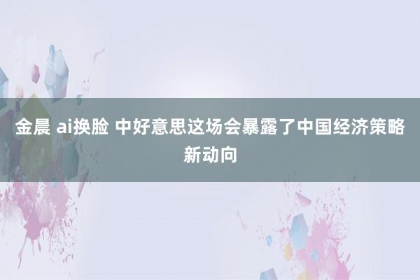 金晨 ai换脸 中好意思这场会暴露了中国经济策略新动向