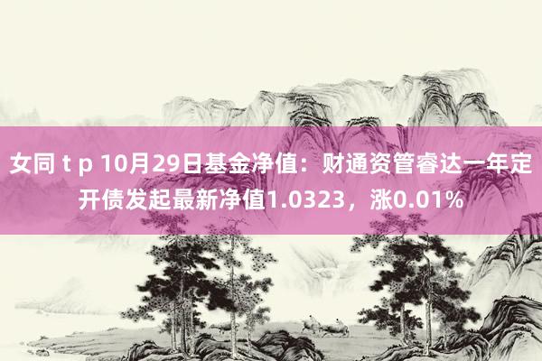 女同 t p 10月29日基金净值：财通资管睿达一年定开债发起最新净值1.0323，涨0.01%