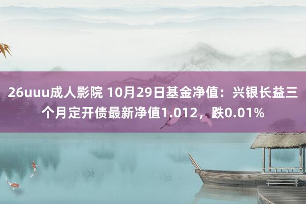 26uuu成人影院 10月29日基金净值：兴银长益三个月定开债最新净值1.012，跌0.01%