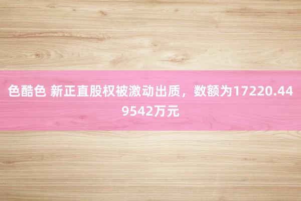 色酷色 新正直股权被激动出质，数额为17220.449542万元