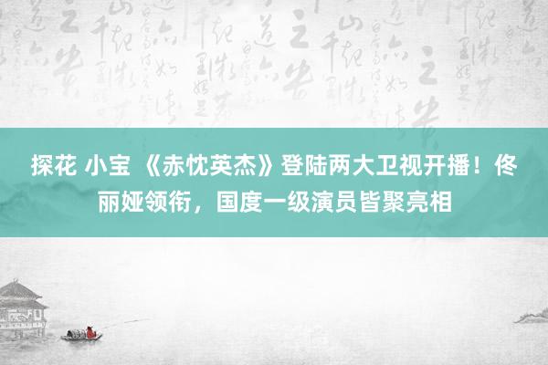 探花 小宝 《赤忱英杰》登陆两大卫视开播！佟丽娅领衔，国度一级演员皆聚亮相