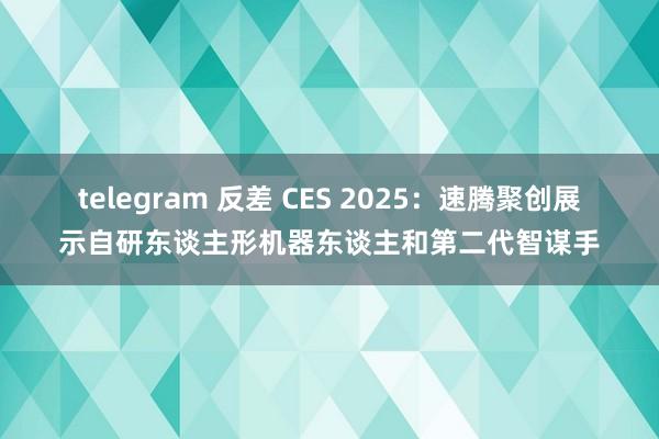 telegram 反差 CES 2025：速腾聚创展示自研东谈主形机器东谈主和第二代智谋手